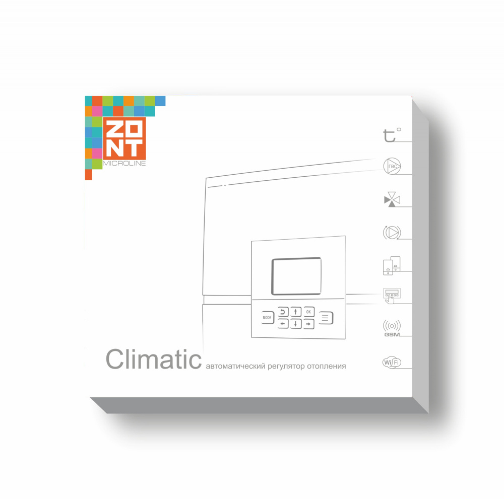 ZONT Climatic 1.2 GSM/Wi-Fi, Погодозависимый регулятор отопления (1 ГВС + 2 контура)