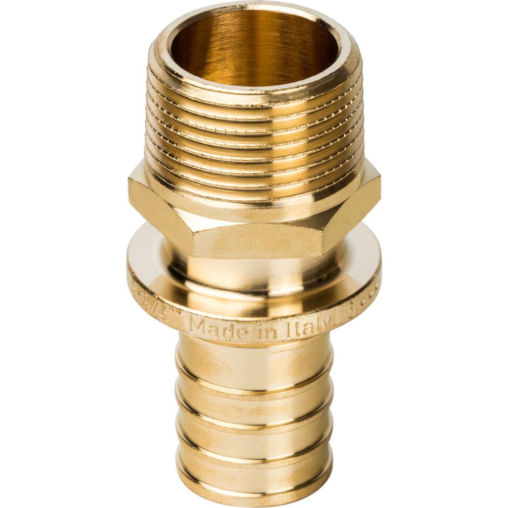 Stout Переходник с наружной резьбой 25xR 3/4" для труб из сшитого полиэтилена аксиальный