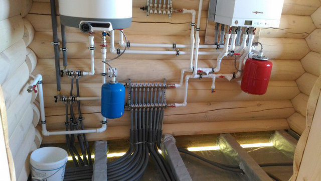 Отопление в бревенчатом доме, Москва