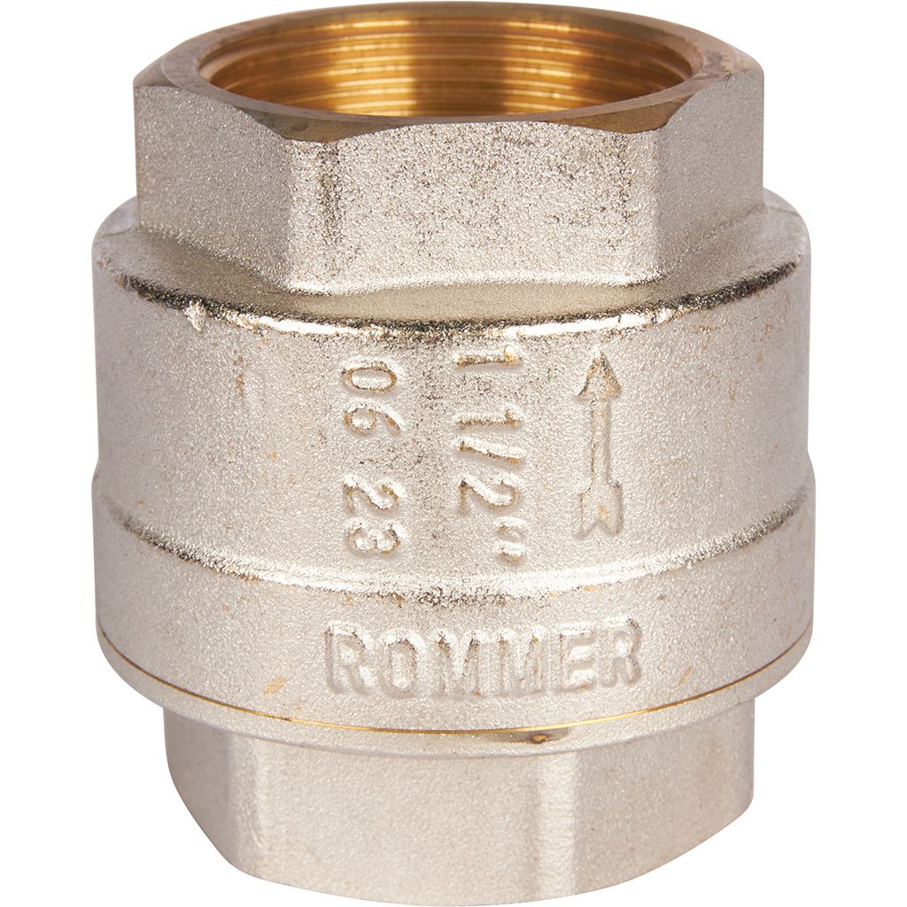 Rommer 1 1/2" Клапан обратный пружинный муфтовый с металлическим седлом