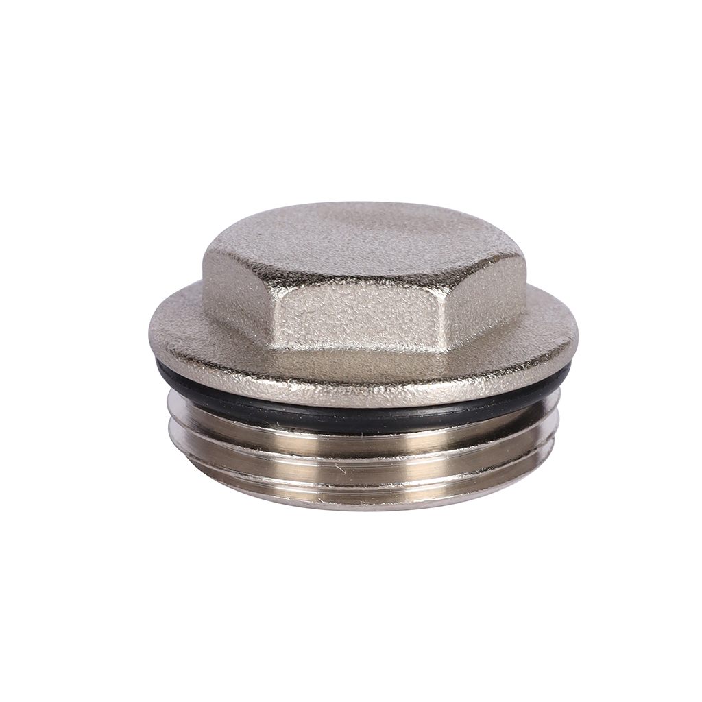 Rommer Заглушка концевая для коллектора НР 1", никелированная с уплотнительным кольцом