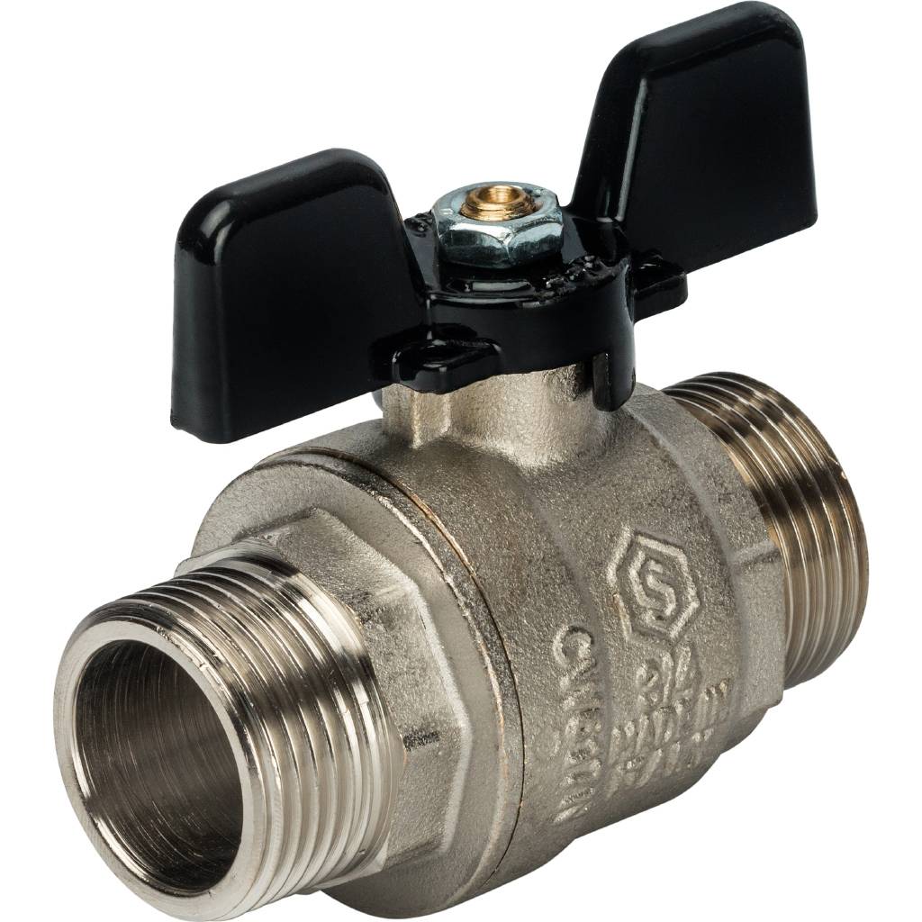 Stout Кран шаровой полнопроходной, НР/НР, ручка бабочка 3/4