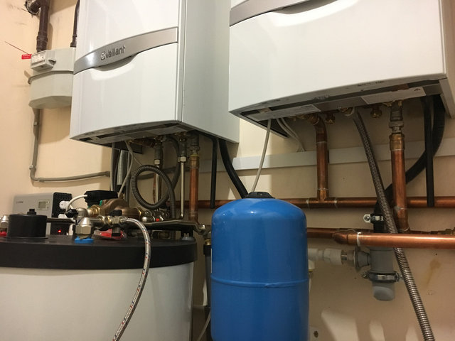 Каскад из 2-х конденсационных котлов Vaillant в д. Заречье