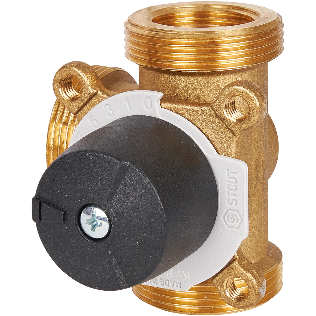 Stout 3-х ходовой смесительный клапан 1"ВР - 1 1/2”НГ KVs 8