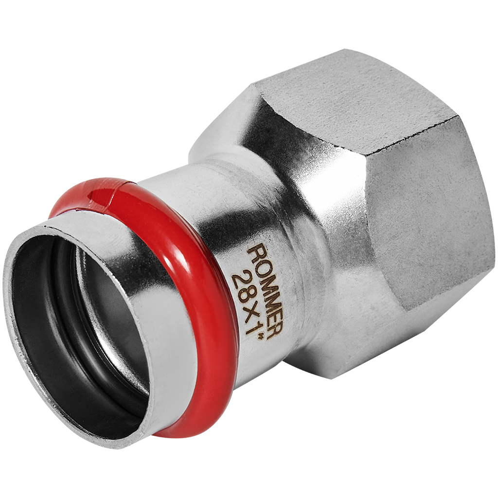 Rommer Переходник 28х1" ВПр-ВР из нержавеющей стали (304), кольцо из EPDM