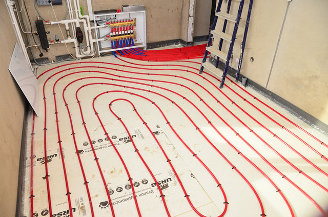 Теплые полы в загородном доме, Кострома