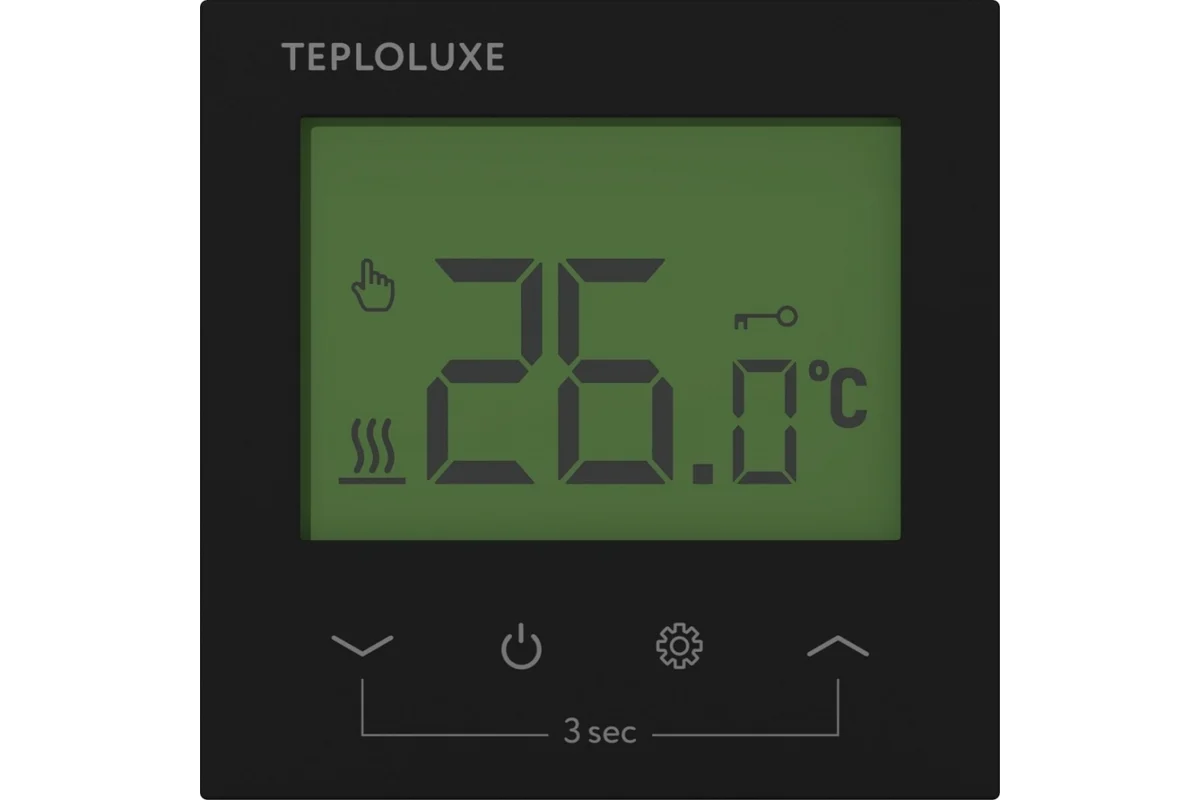 Теплолюкс Pontus Space черный, Терморегулятор электронный для электрического тёплого пола