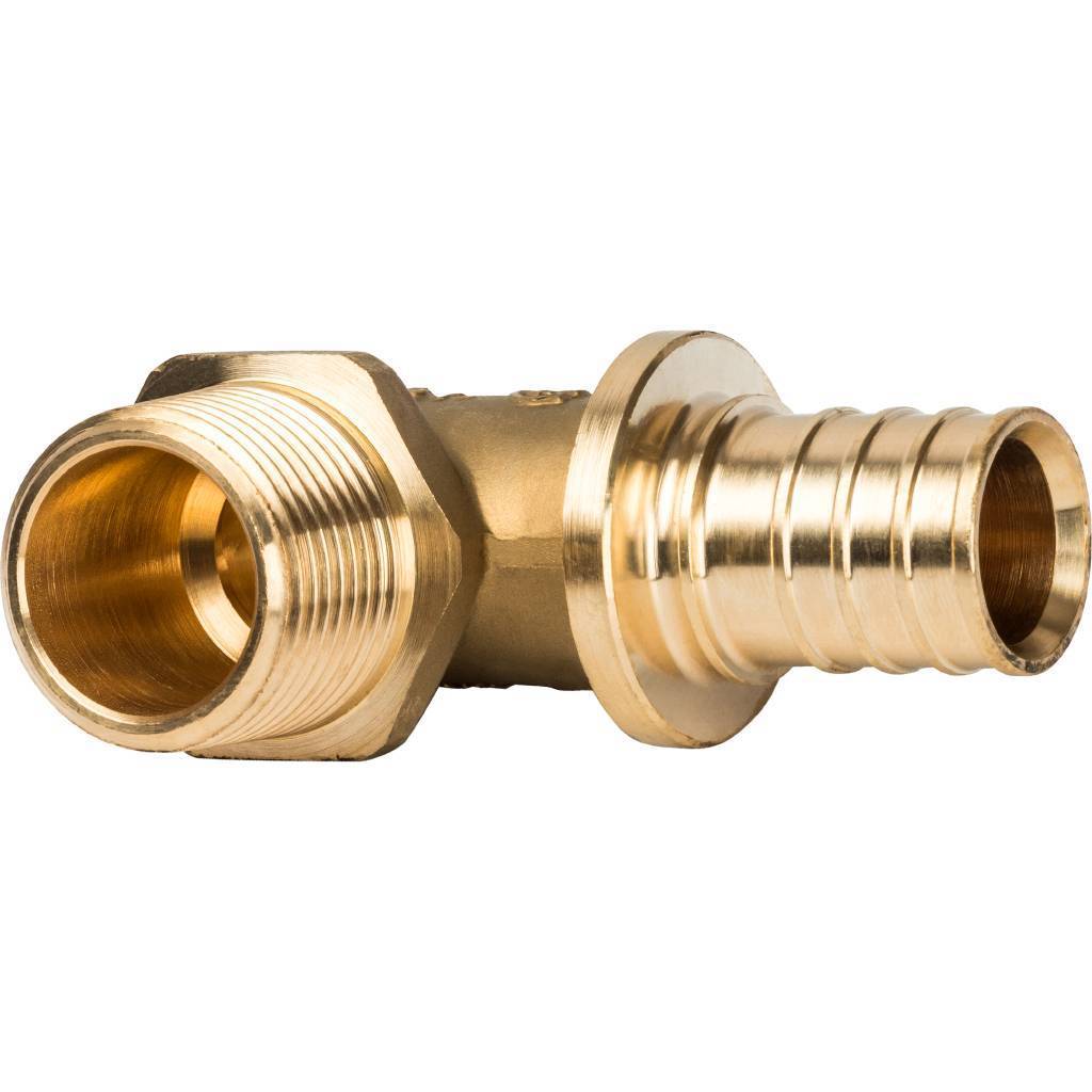 Stout Угольник-переходник с наружной резьбой 25xR 3/4" для труб из сшитого полиэтилена аксиальный