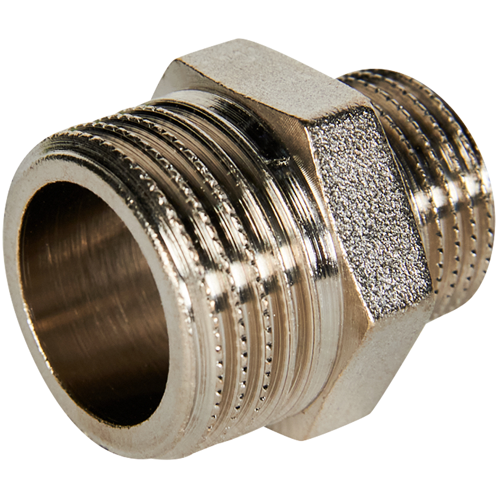 Stout Ниппель НН переходной никелированный 1/2" х 3/8"