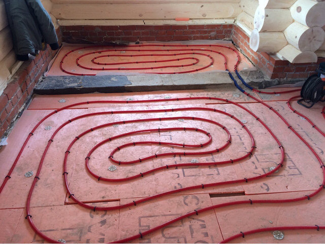 Теплые полы в бане, Андрейково