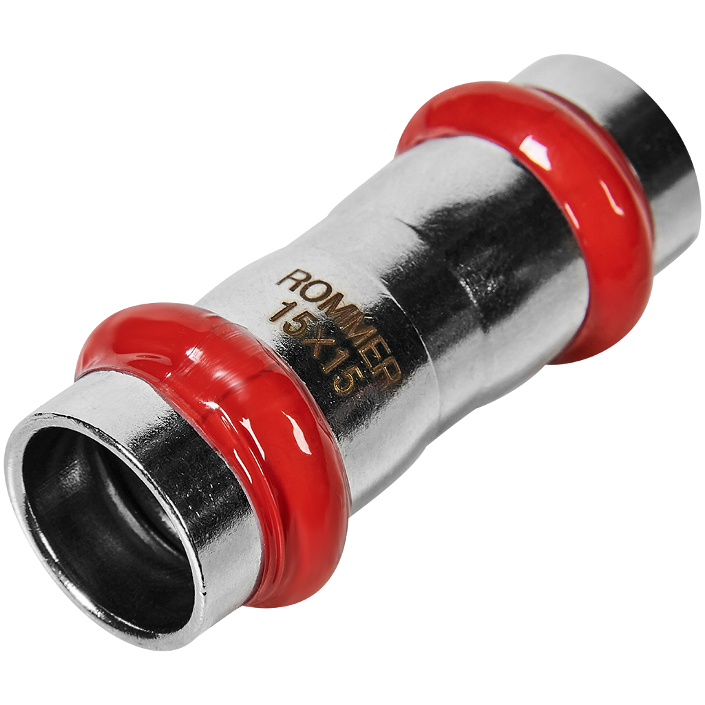 Rommer Муфта равнопроходная 15 ВПр из нержавеющей стали (304), кольцо из EPDM