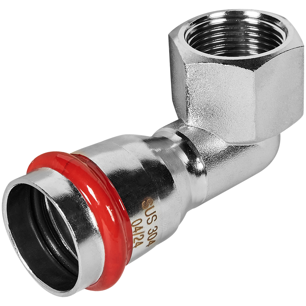 Rommer Угольник-переходник 28х3/4" ВПр-ВР из нержавеющей стали (304), кольцо из EPDM