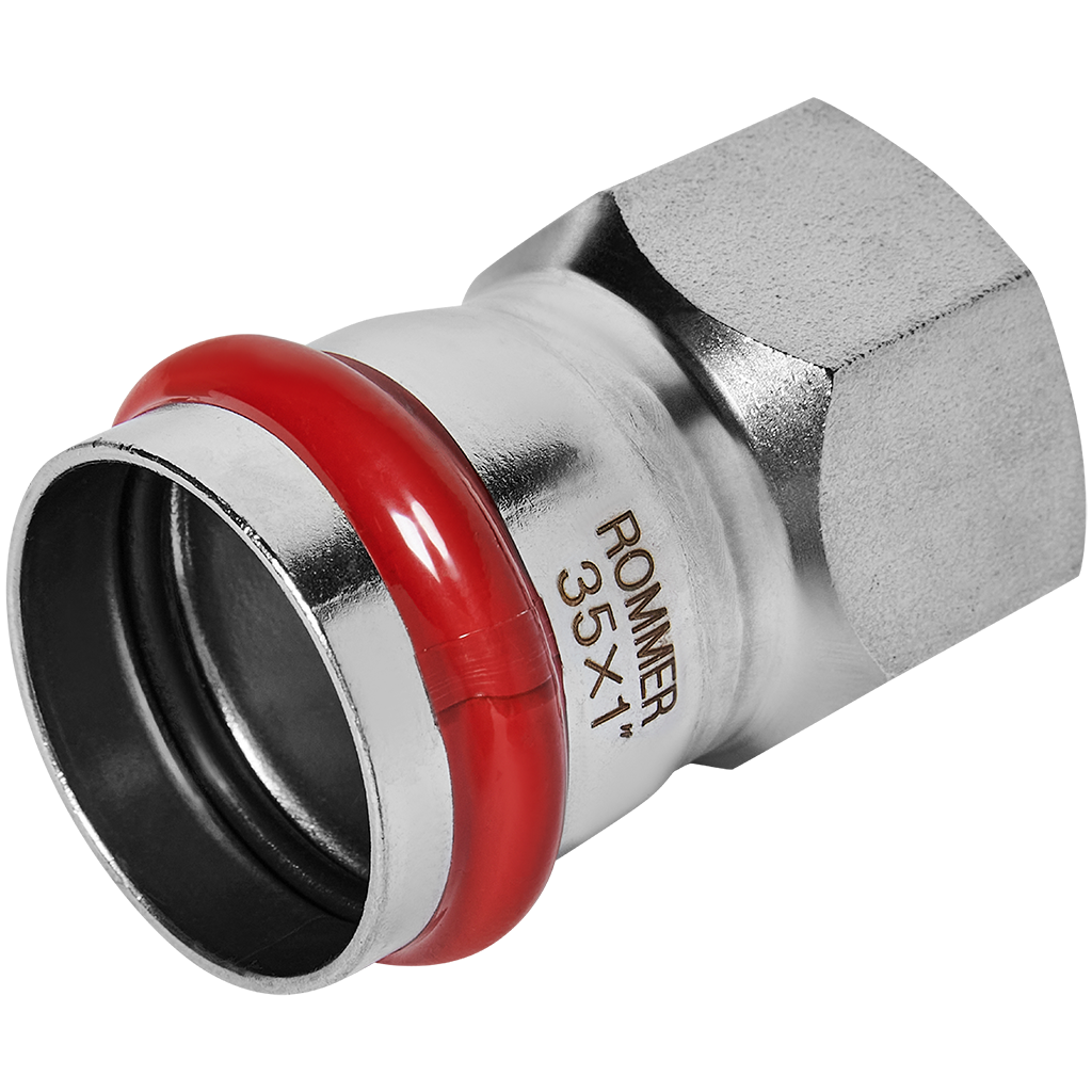 Rommer Переходник 35х1" ВПр-ВР из нержавеющей стали (304), кольцо из EPDM