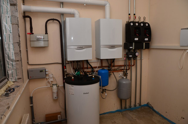 Каскад из 2-х конденсационных котлов Vaillant в д. Заречье