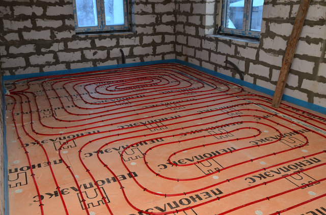 Монтаж отопления с конденсационным котом Vaillant 36 кВт в Костроме