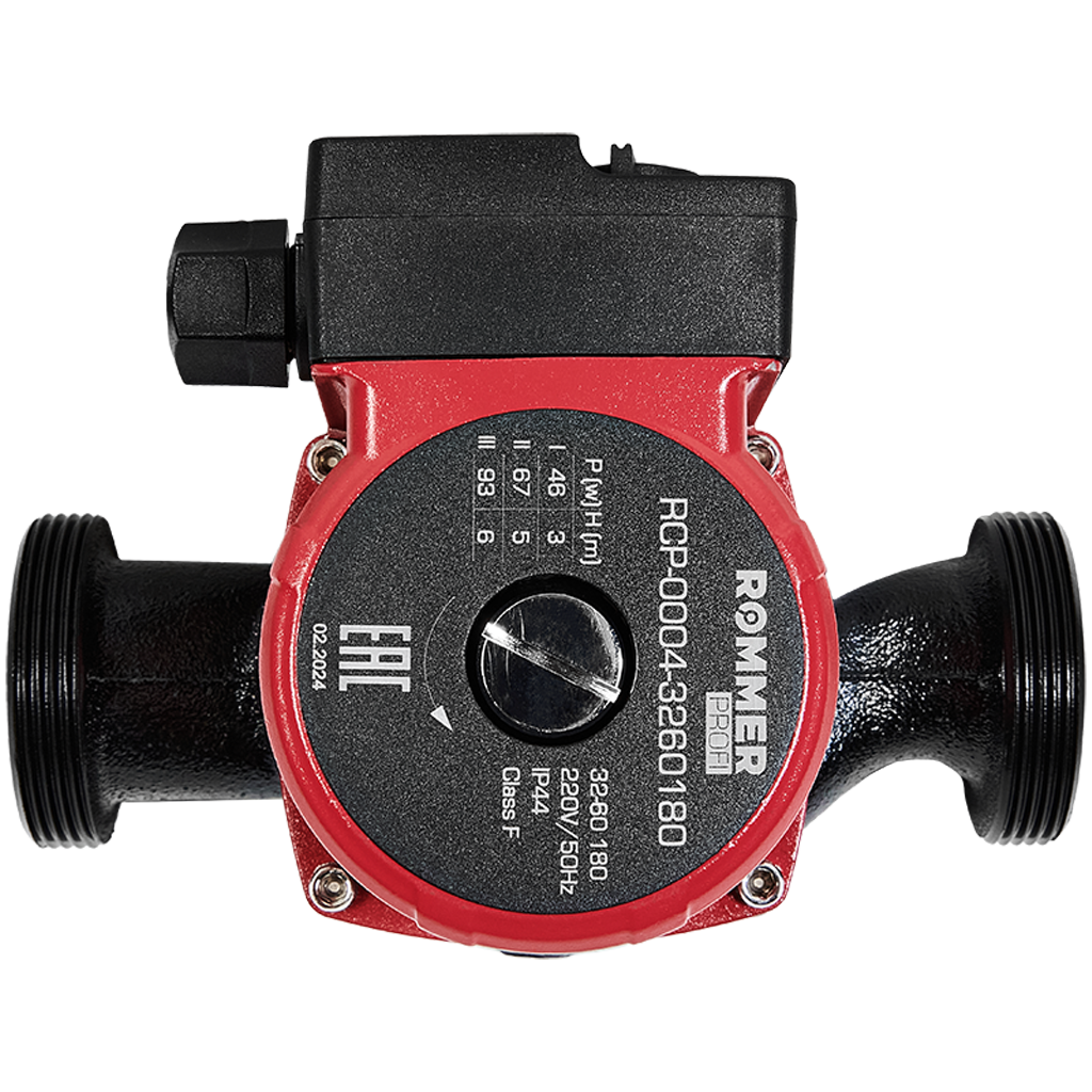 Rommer Profi 32-60 180 мм, насос циркуляционный 3-х скоростной, с гайками
