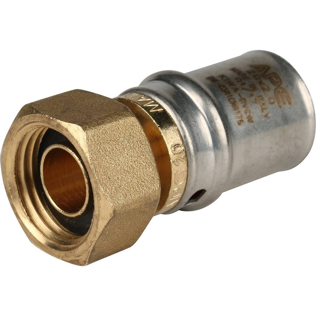 Stout Переходник с накидной гайкой 1/2" х 20 для металлопластиковых труб прессовой