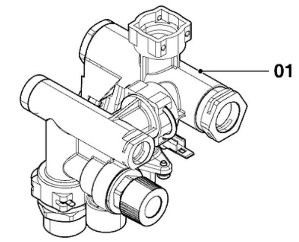 Vaillant Гидроблок вкл. 3-х ходовой, байпас и SV-клапан 3Бар для TurboFit, оригинальная запчасть