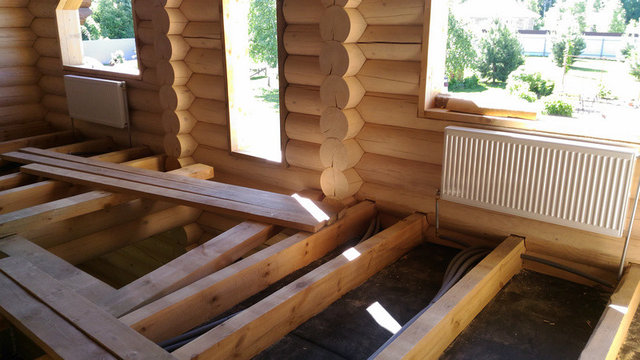 Отопление в бревенчатом доме, Москва