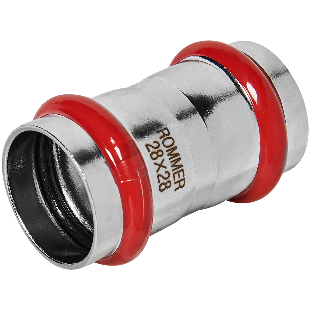 Rommer Муфта равнопроходная 28 ВПр из нержавеющей стали (304), кольцо из EPDM