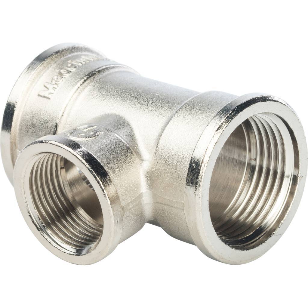 Stout Тройник ВВ переходной никелированный 1" х 3/4" х 1"