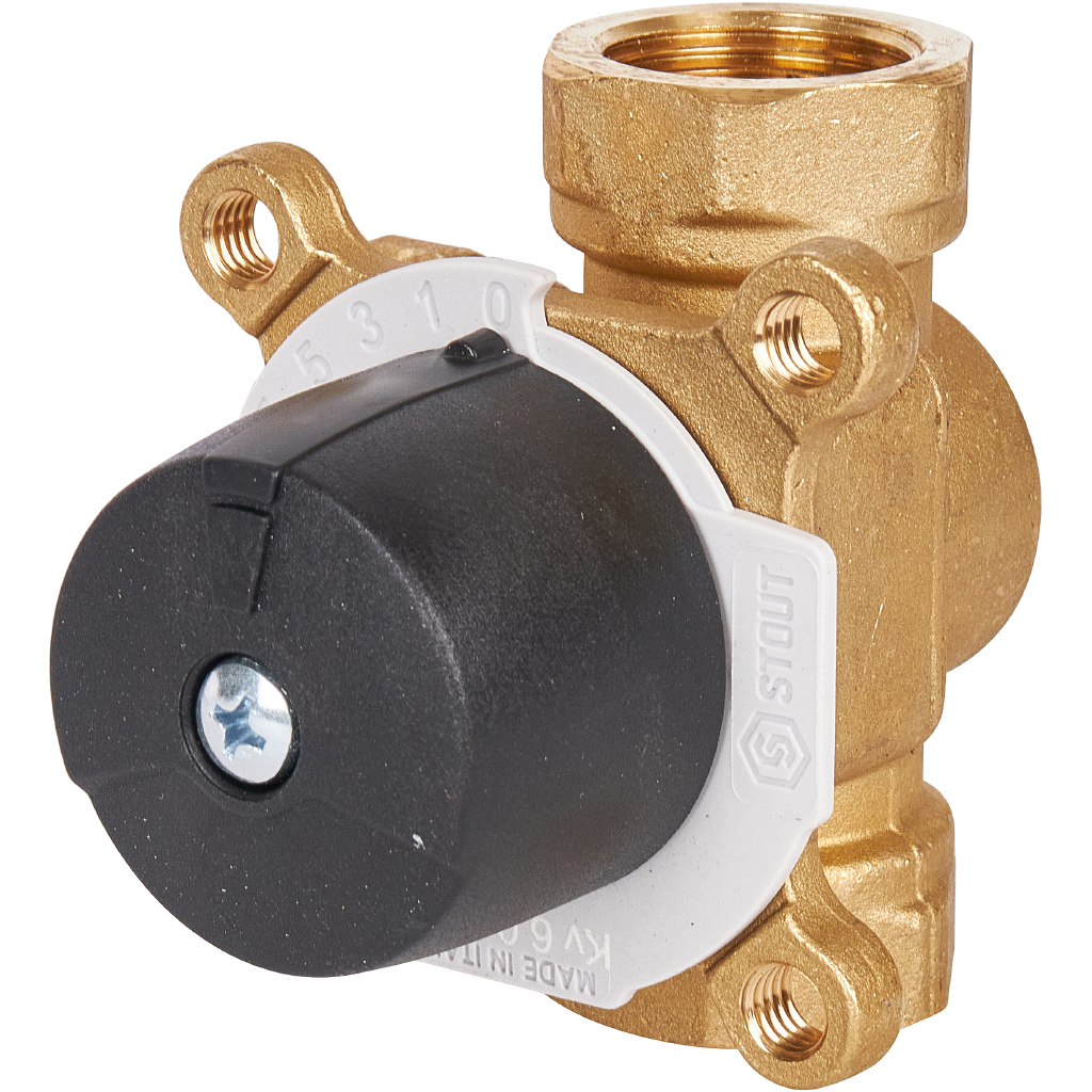 Stout 3-х ходовой смесительный клапан 3/4" KVs 6 м3/ч