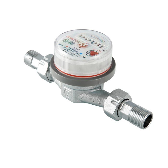 Valtec VLF-15U Водосчетчик универсальный 1/2" 110мм (с гайками) до +90С, до 1.5 м3/ч