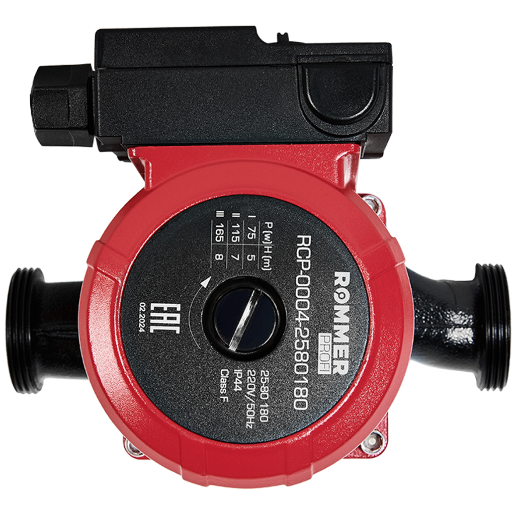 Rommer Profi 25-80 180 мм, насос циркуляционный 3-х скоростной, с гайками