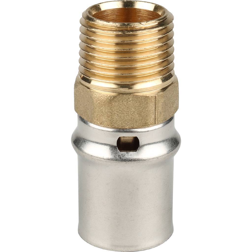 Stout Переходник с наружной резьбой 1/2" х 20 для металлопластиковых труб прессовой