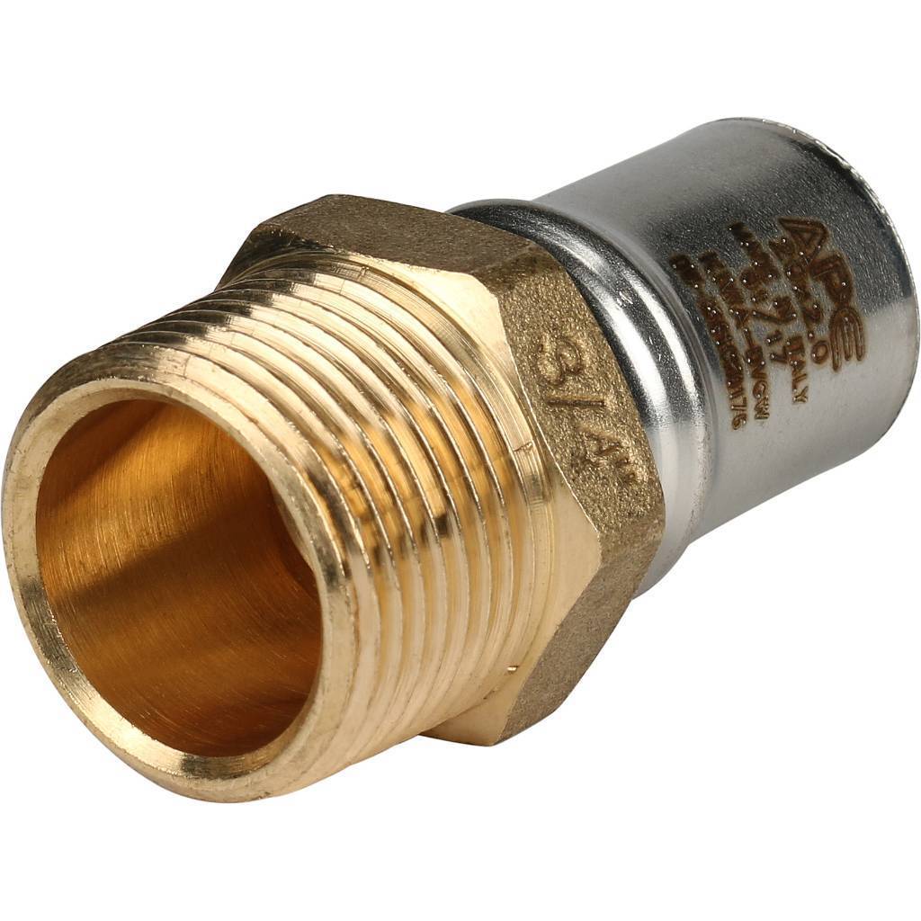 Stout Переходник с наружной резьбой 3/4" х 20 для металлопластиковых труб прессовой