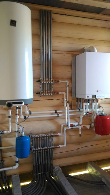 Отопление в бревенчатом доме, Москва