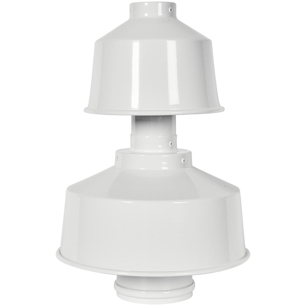 Rommer Оголовок с ветрозащитой D 60/100 белый (Алюминий)