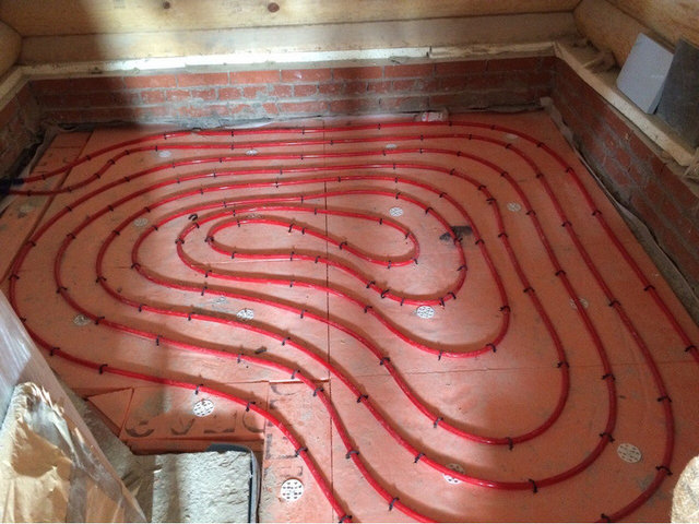 Теплые полы в бане, Андрейково