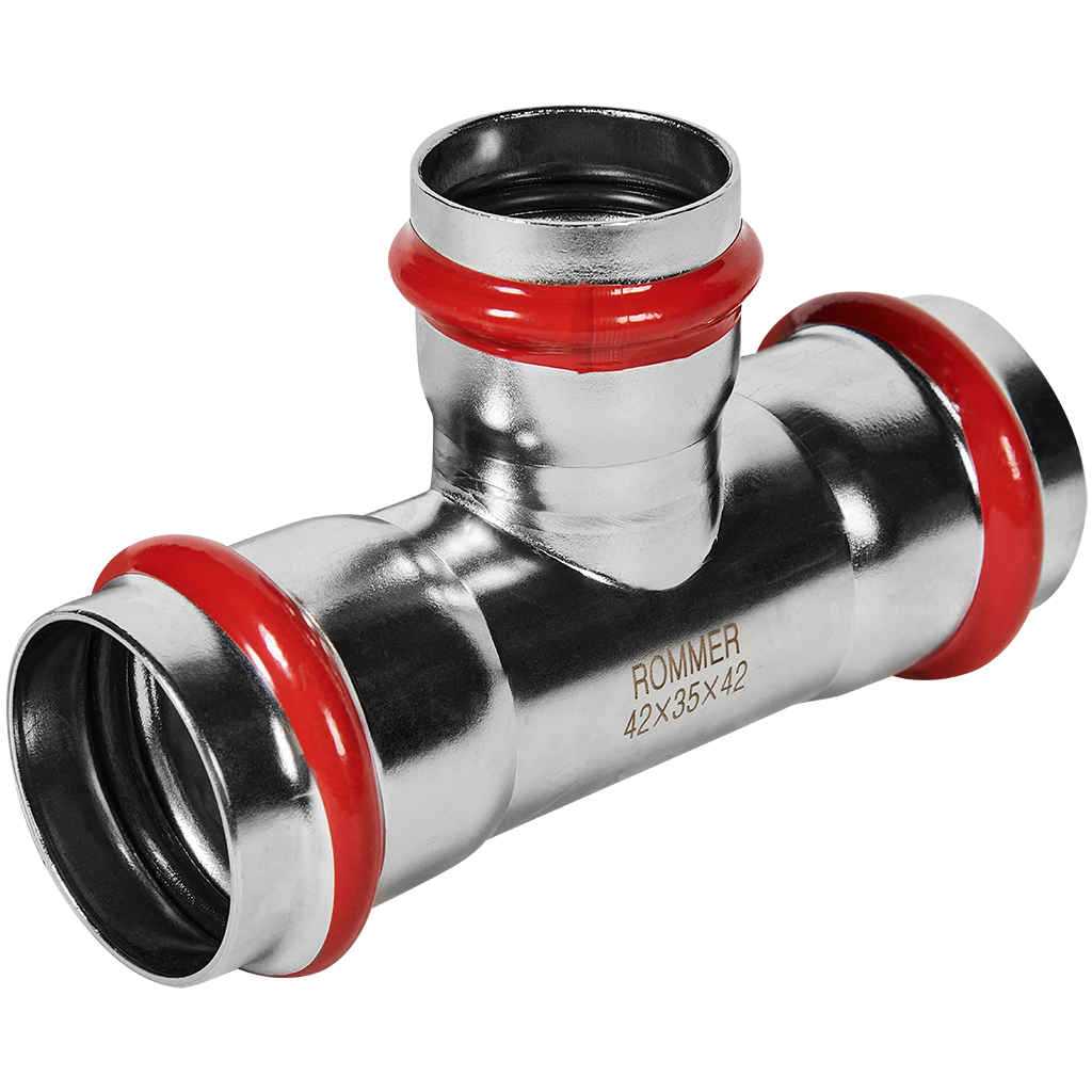Rommer Тройник переходной 42х35х42 ВПр из нержавеющей стали (304), кольцо из EPDM