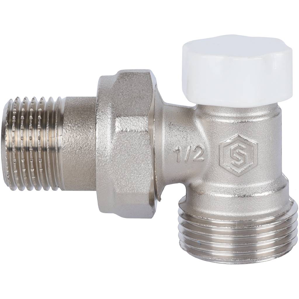 Stout Клапан запорно-балансировочный, угловой 1/2" х 3/4"ЕК