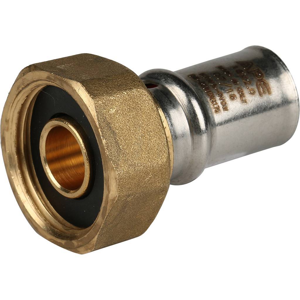 Stout Переходник с накидной гайкой 3/4" х 16 для металлопластиковых труб прессовой