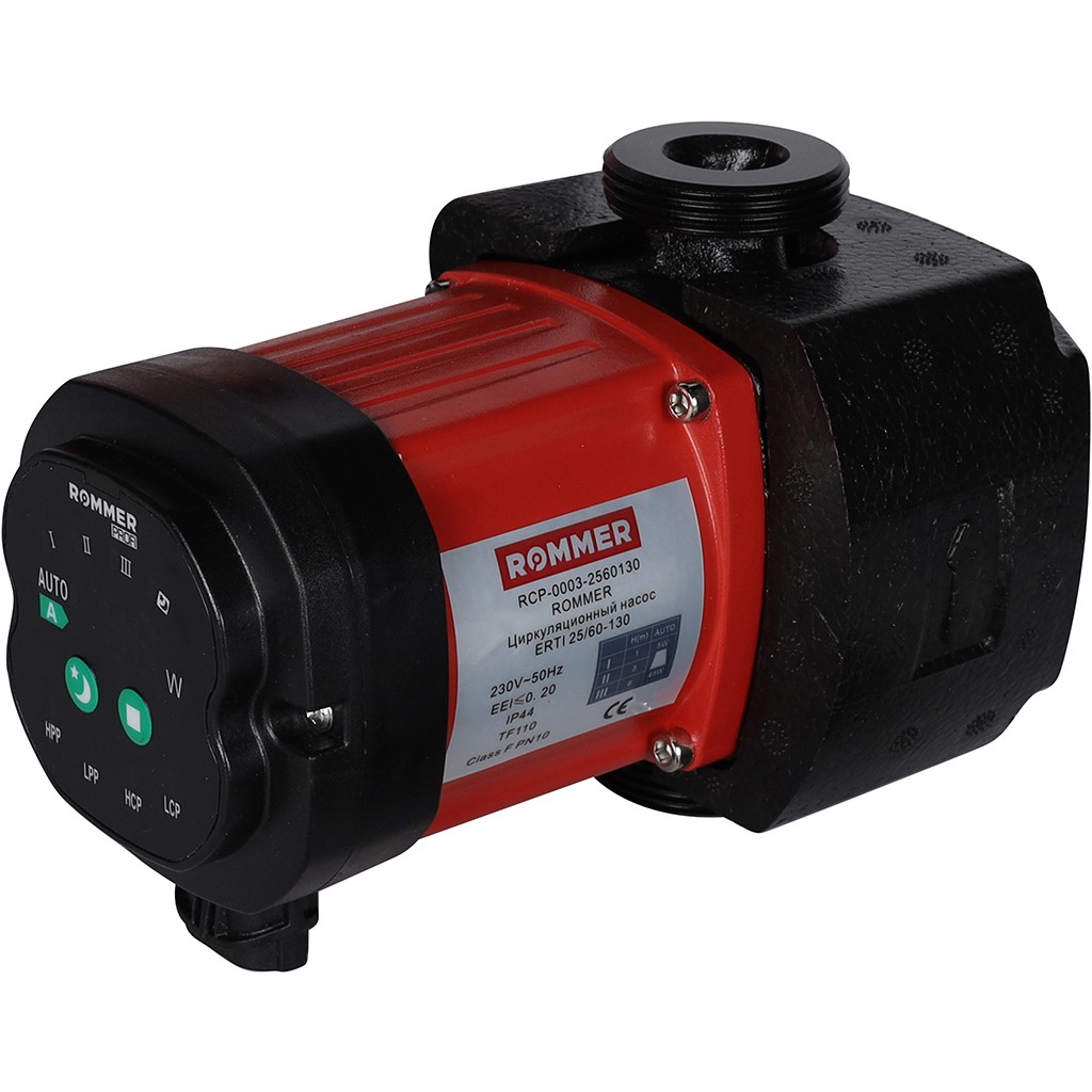 Rommer ERTI 25-60 130 мм, насос циркуляционный частотный, с гайками и теплоизоляцией
