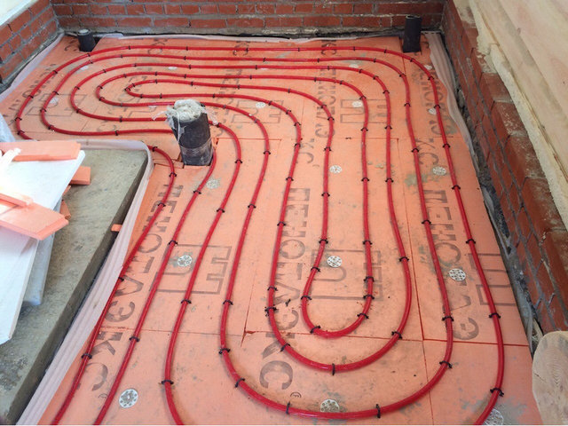 Теплые полы в бане, Андрейково