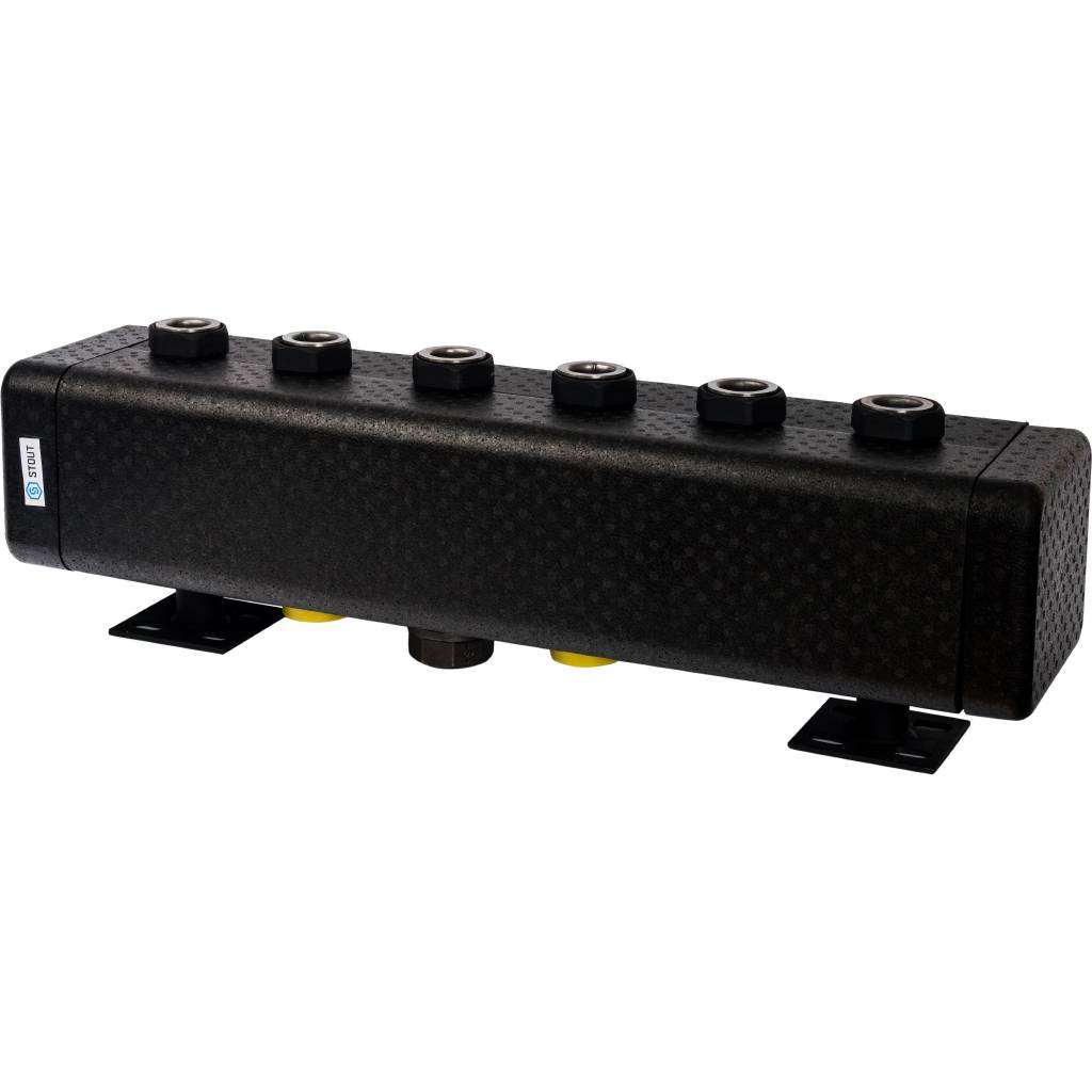 Stout Стальной распределительный коллектор 3 отопительных контура. В теплоизоляции DN 32