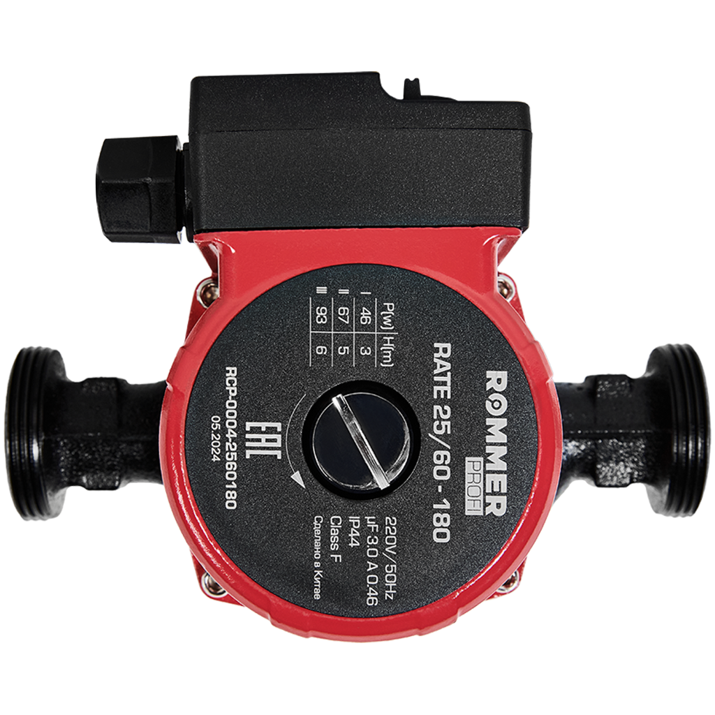 Rommer Profi 25-60 180 мм, насос циркуляционный 3-х скоростной, с гайками