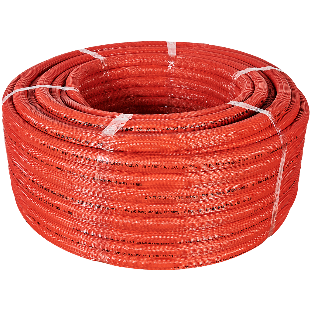 Stout Pex-A 20 (2.8) EVOH, серая труба из сшитого полиэтилена в красной изоляции (в бухте 100м)