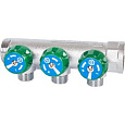 Stout Коллектор хромированный 1&quot;, 3 отвода, подключение 1/2&quot; &quot;евроконус&quot;
