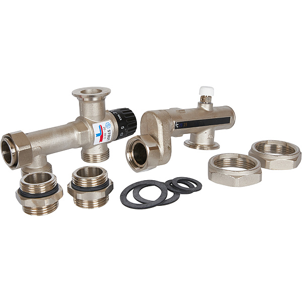 Stout Насосно-смесительный узел с термостатическим клапаном 20-55°C (без насоса) Stout Насосно-смесительный узел с термостатическим клапаном 20-55°C (без насоса)