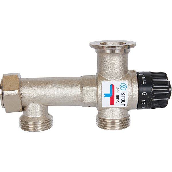 Stout Насосно-смесительный узел с термостатическим клапаном 20-55°C (без насоса) Stout Насосно-смесительный узел с термостатическим клапаном 20-55°C (без насоса)